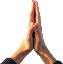Mãos unidas em oração